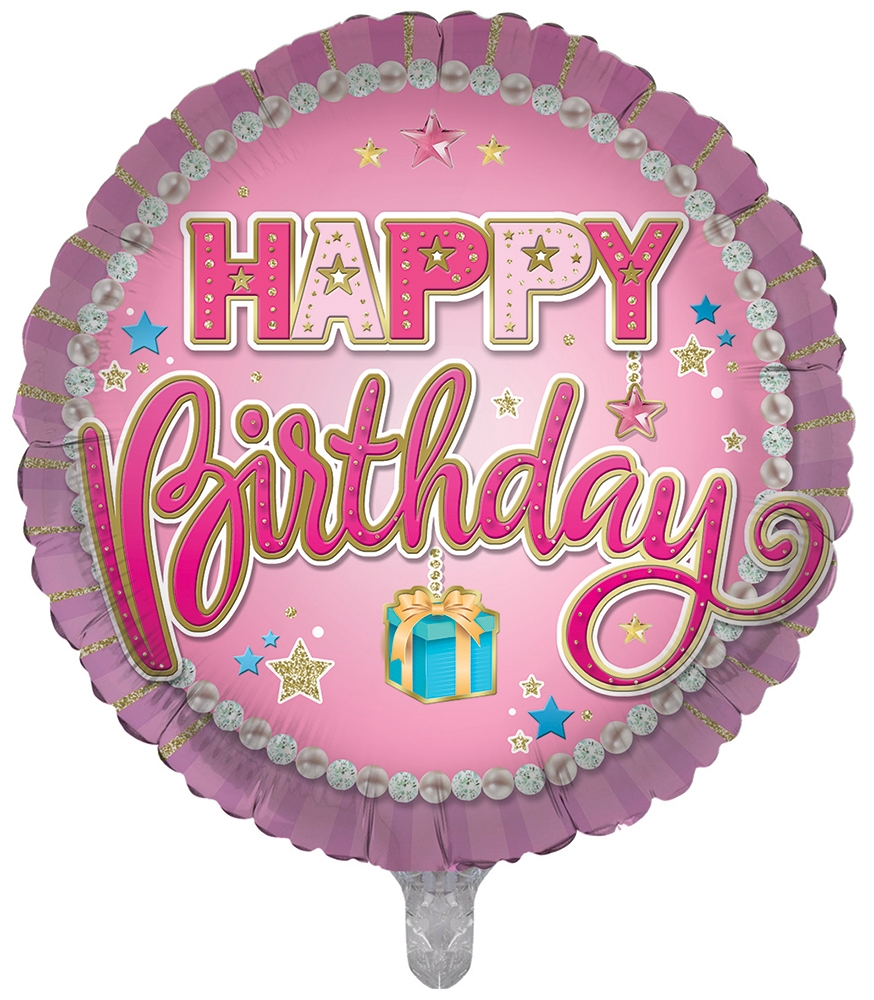 BALLOONS,Happy Birthday Text (Helium Foil) [Packs Only]