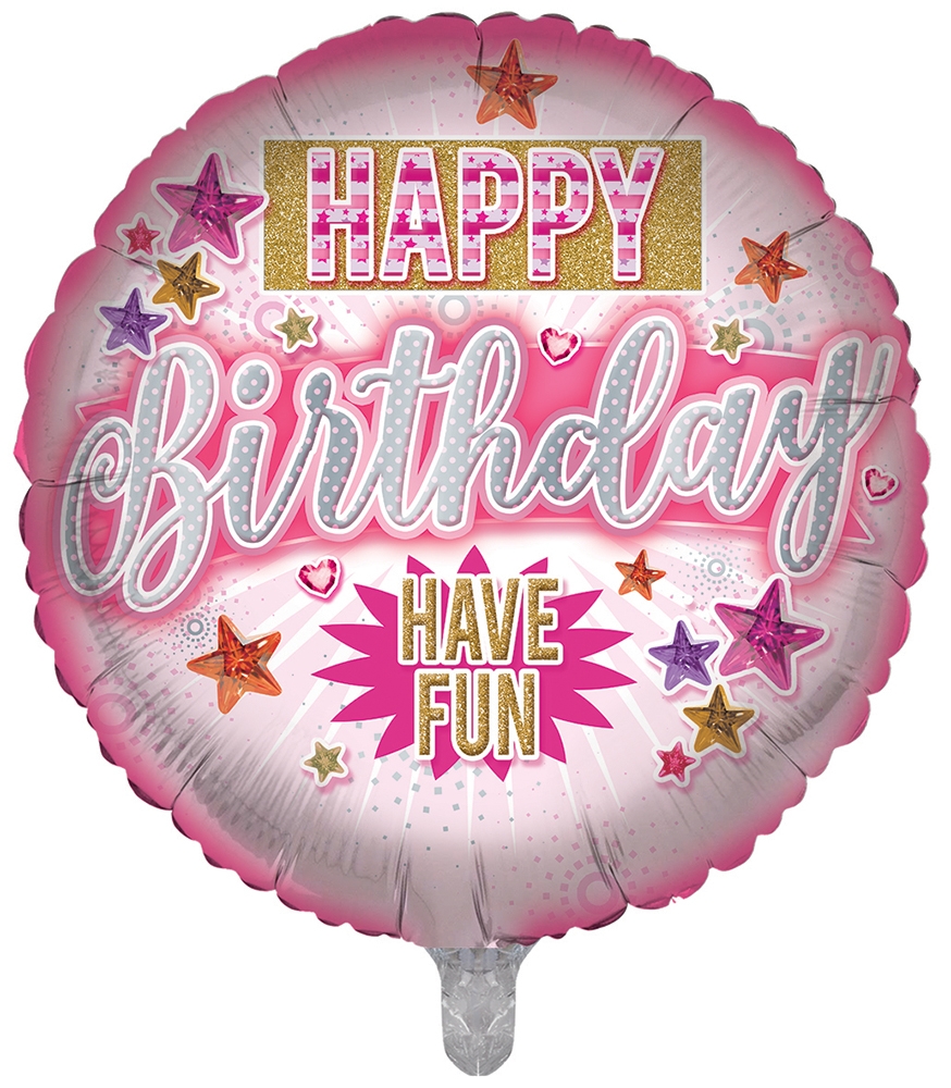 BALLOONS,Happy Birthday Best Wishes (Helium Foil) [Packs Only]
