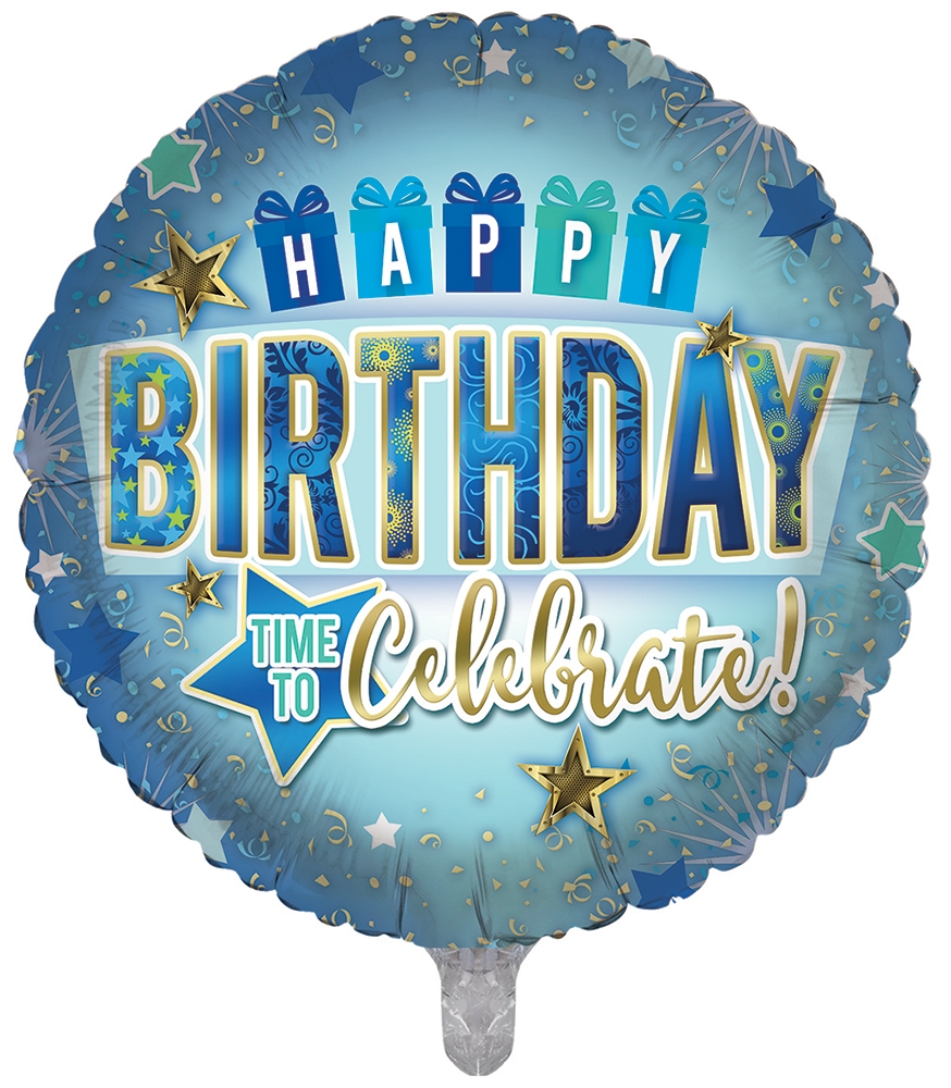 BALLOONS,Happy Birthday Celebrate (Helium Foil) [Packs Only]