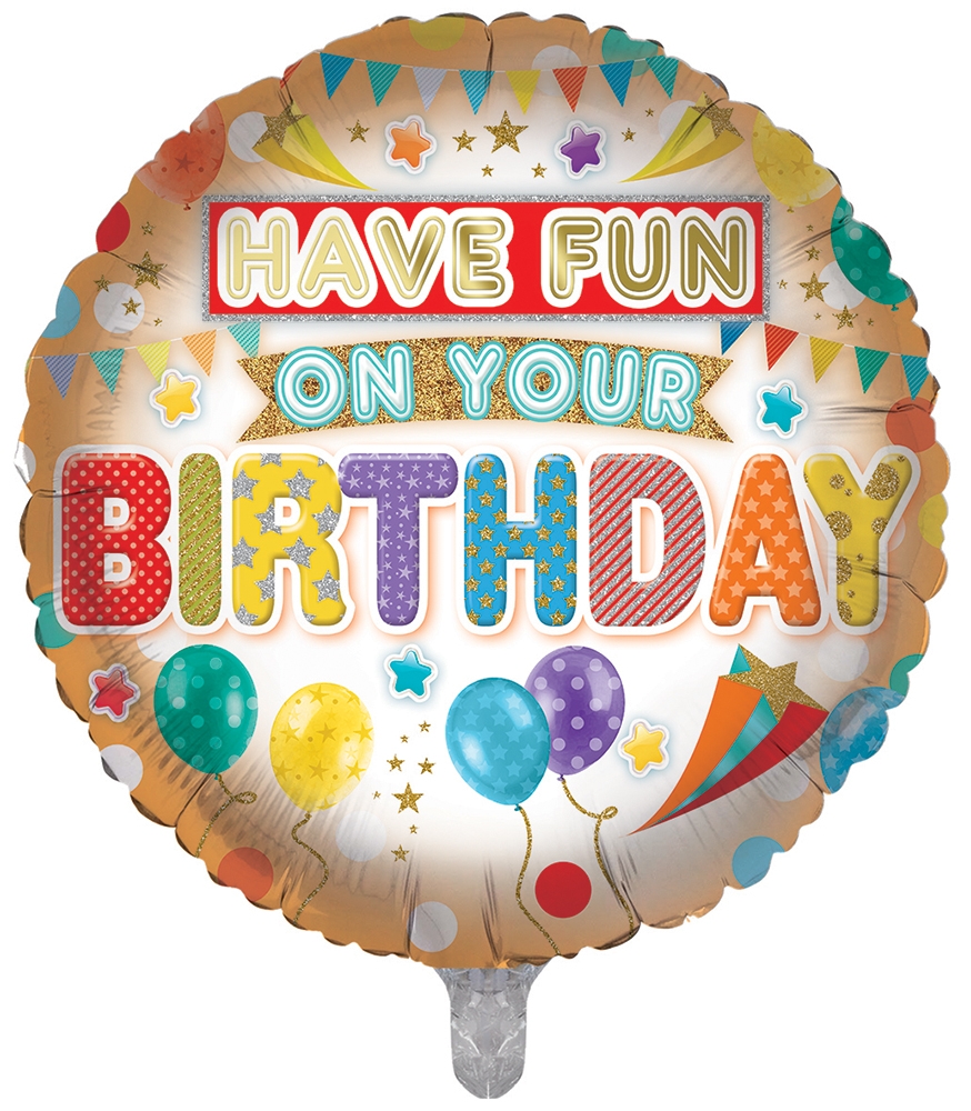 BALLOONS,Happy Birthday Silver (Helium Foil) [Packs Only]