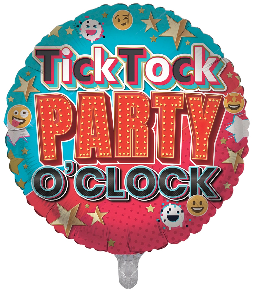 BALLOONS,Tick Tock Party (Helium Foil) [Packs Only]