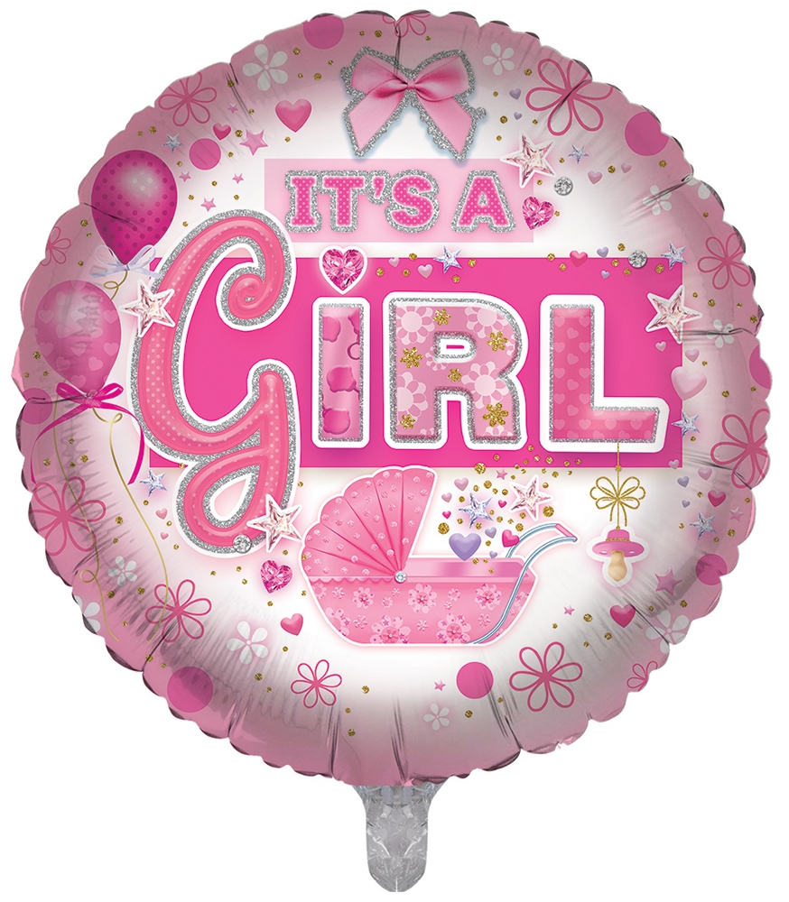 BALLOONS,It`s A Girl (Helium Foil) [Packs Only]