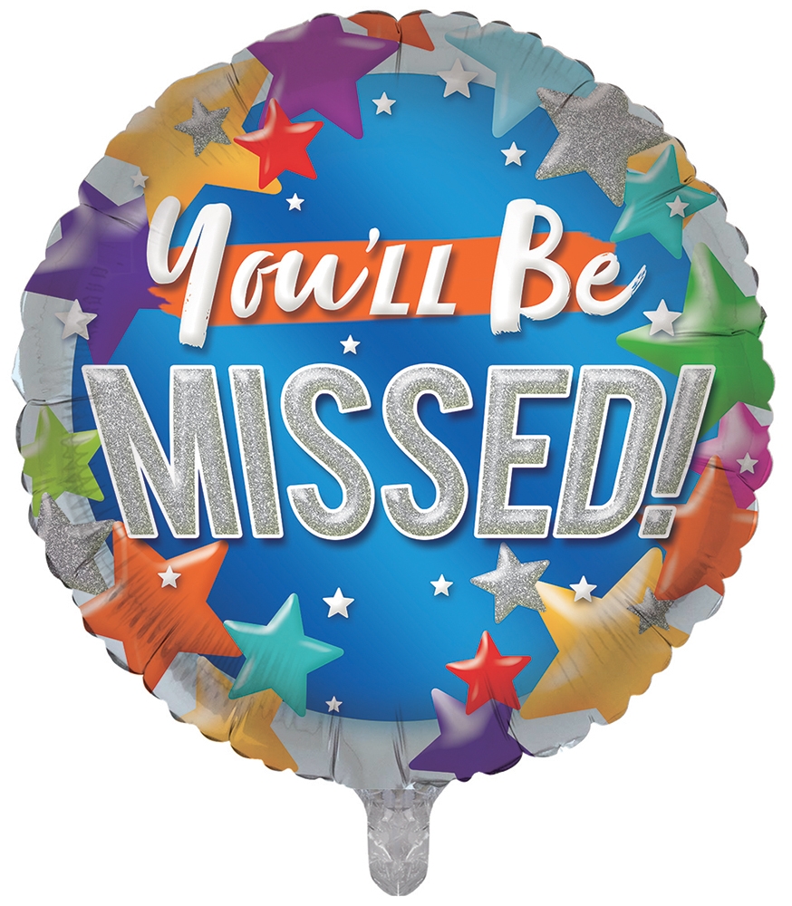 BALLOONS,You`ll Be Missed (Helium Foil) [Packs Only]