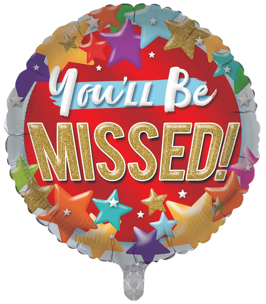 BALLOONS,You`ll Be Missed (Helium Foil) [Packs Only]