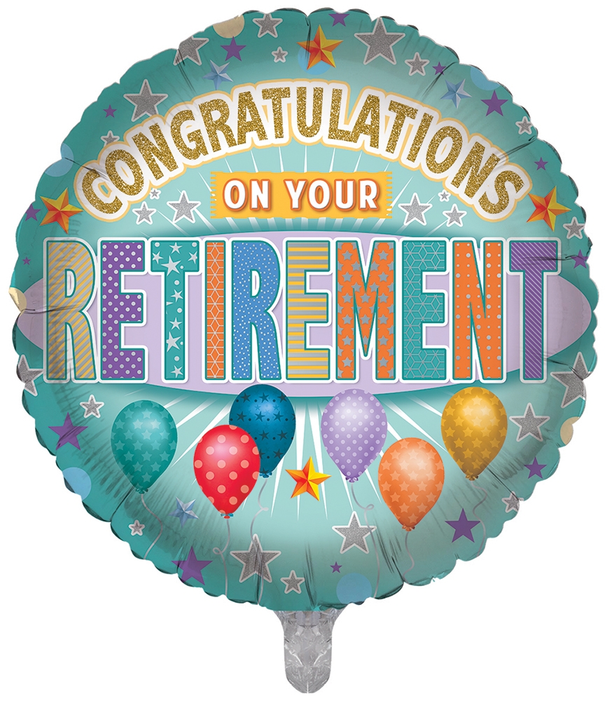 BALLOONS,Retirement (Helium Foil) [Packs Only]