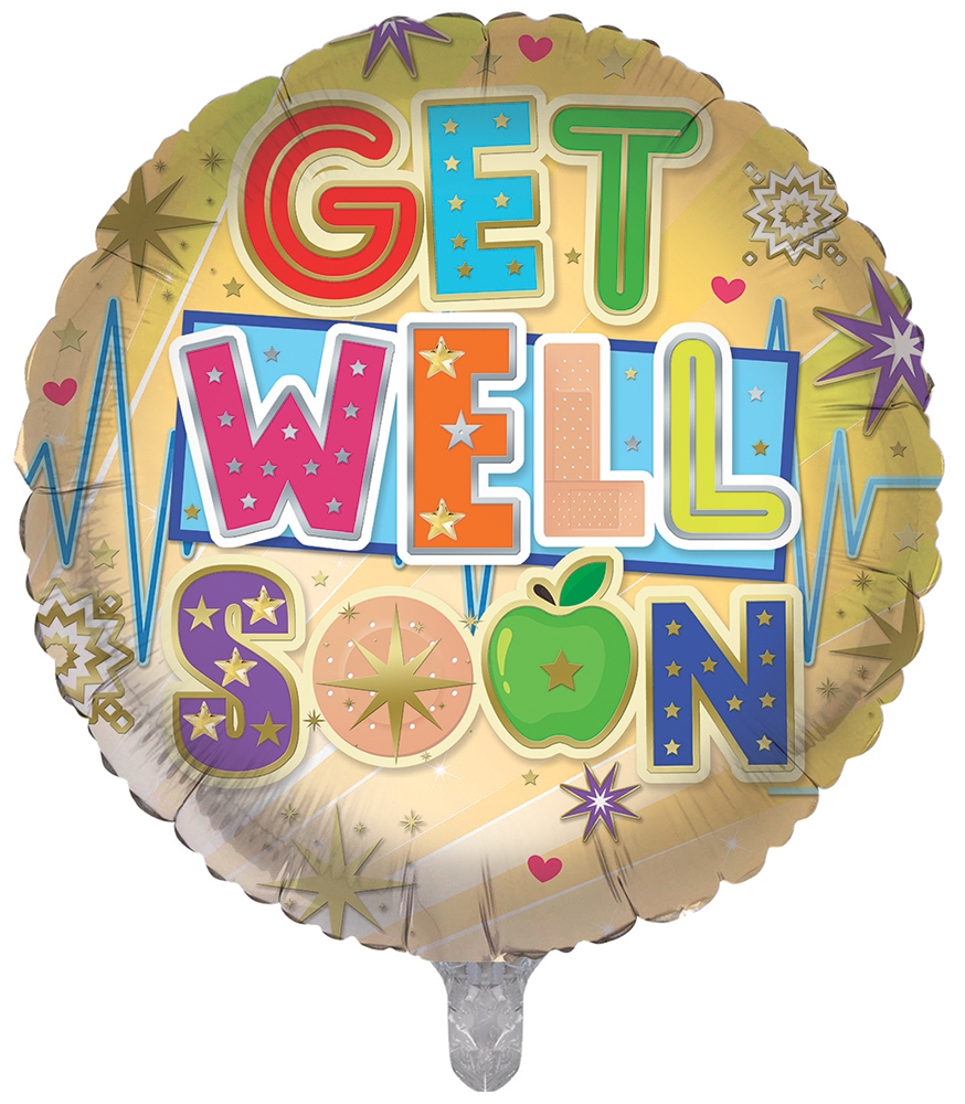 BALLOONS,Get Well Soon (Helium Foil) [Packs Only]