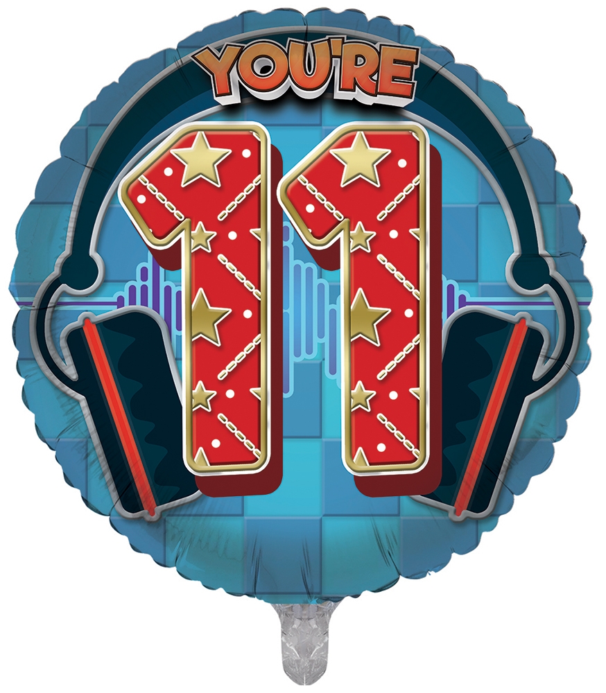 BALLOONS,Age 11 Male (Helium Foil) [Packs Only]