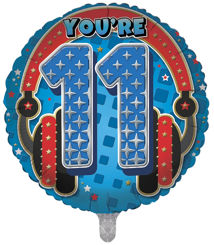 BALLOONS,Age 11 Male (Helium Foil) [Packs Only]