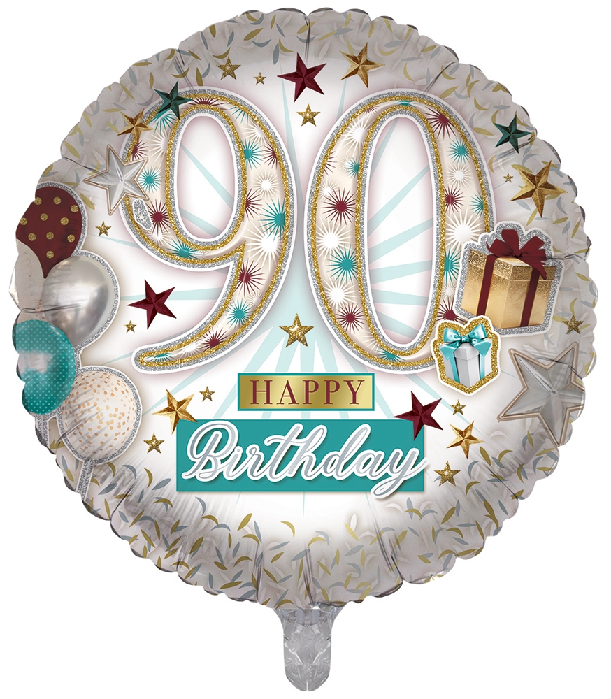 BALLOONS,Age 90 Unisex (Helium Foil) [Packs Only]