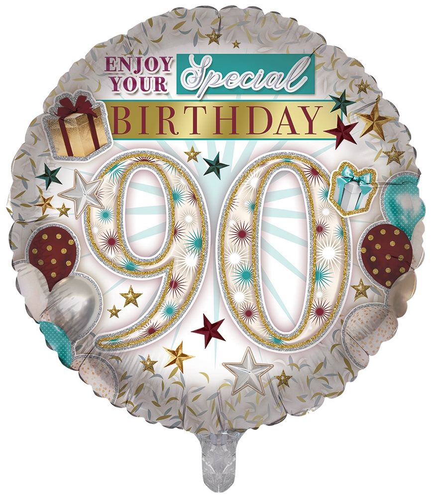 BALLOONS,Age 90 Unisex (Helium Foil) [Packs Only]