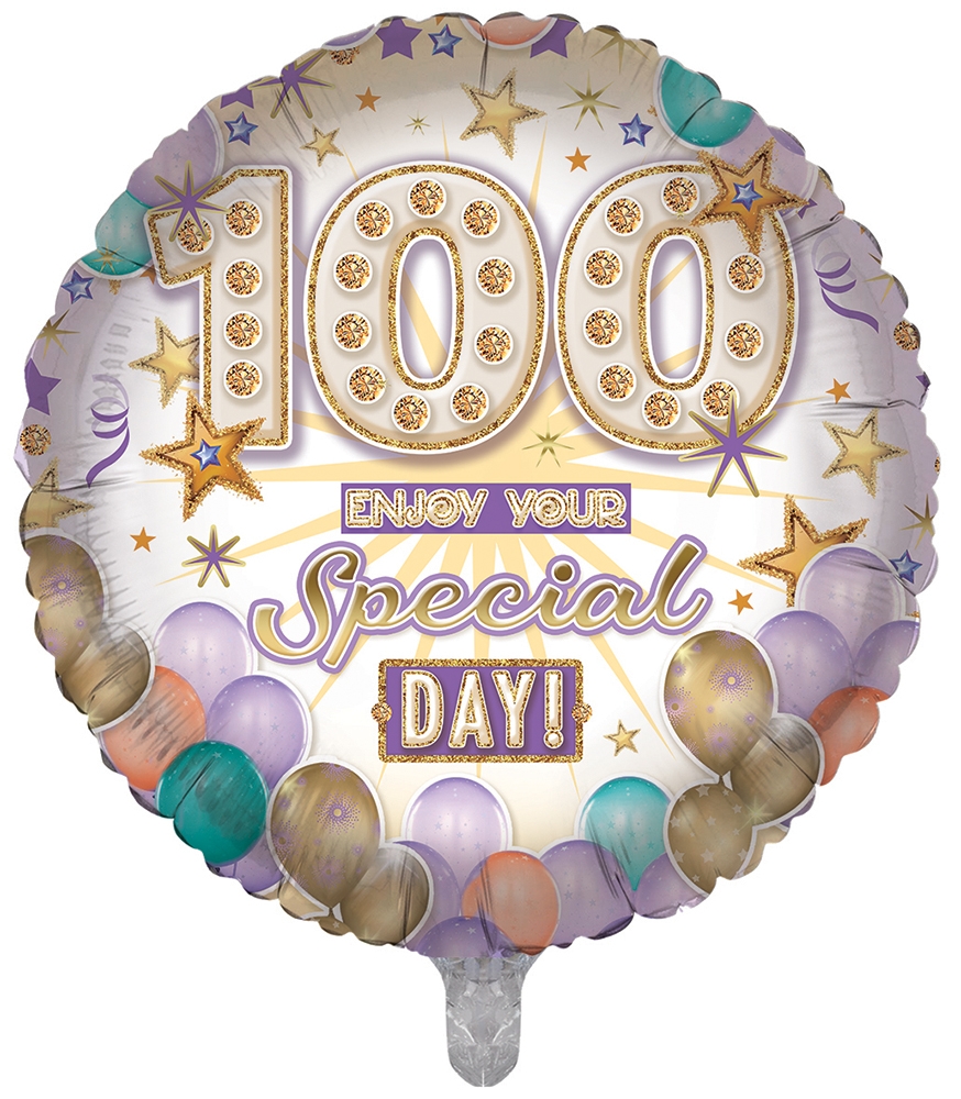 BALLOONS,Age 100 Unisex (Helium Foil) [Packs Only]