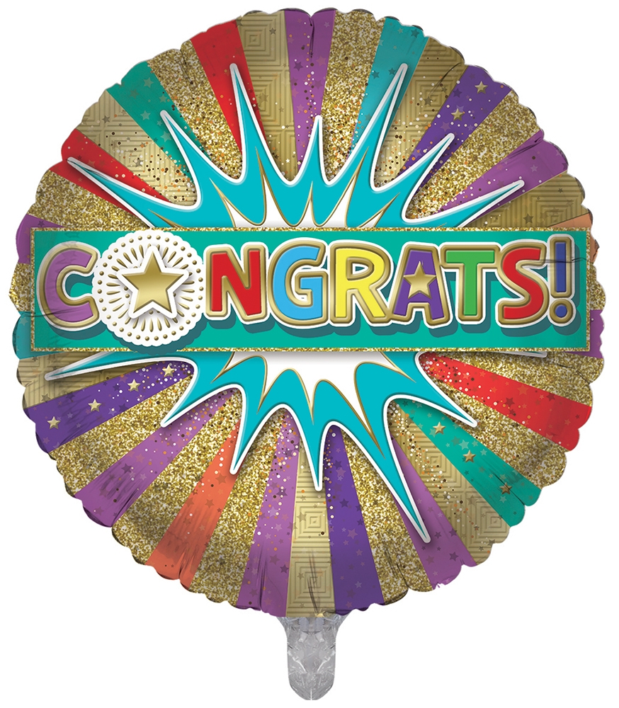 BALLOONS,Congrats (Helium Foil) [Packs Only]
