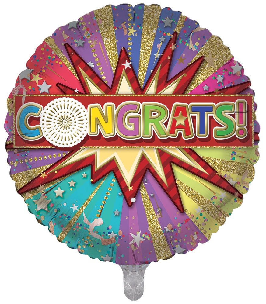 BALLOONS,Congrats (Helium Foil) [Packs Only]