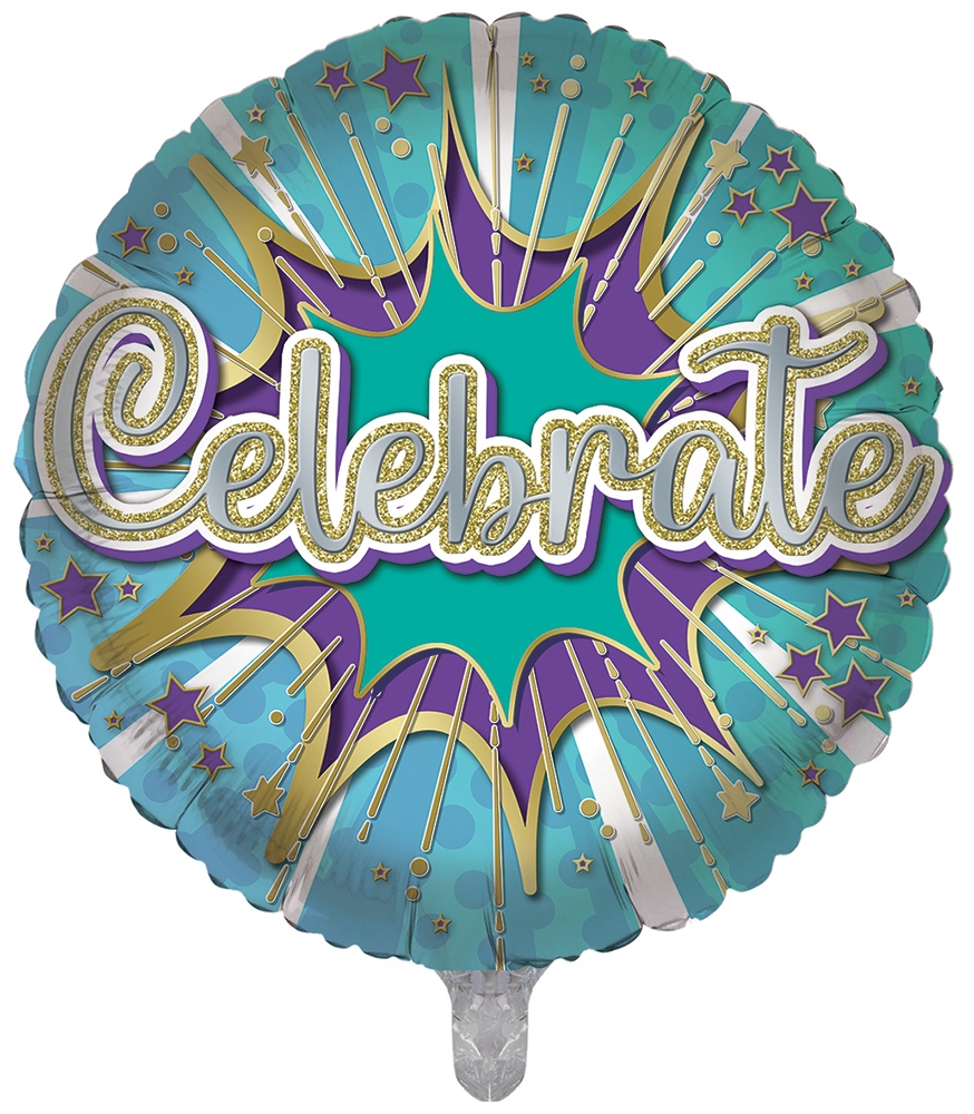 BALLOONS,Celebrate Unisex (Helium Foil) [Packs Only]