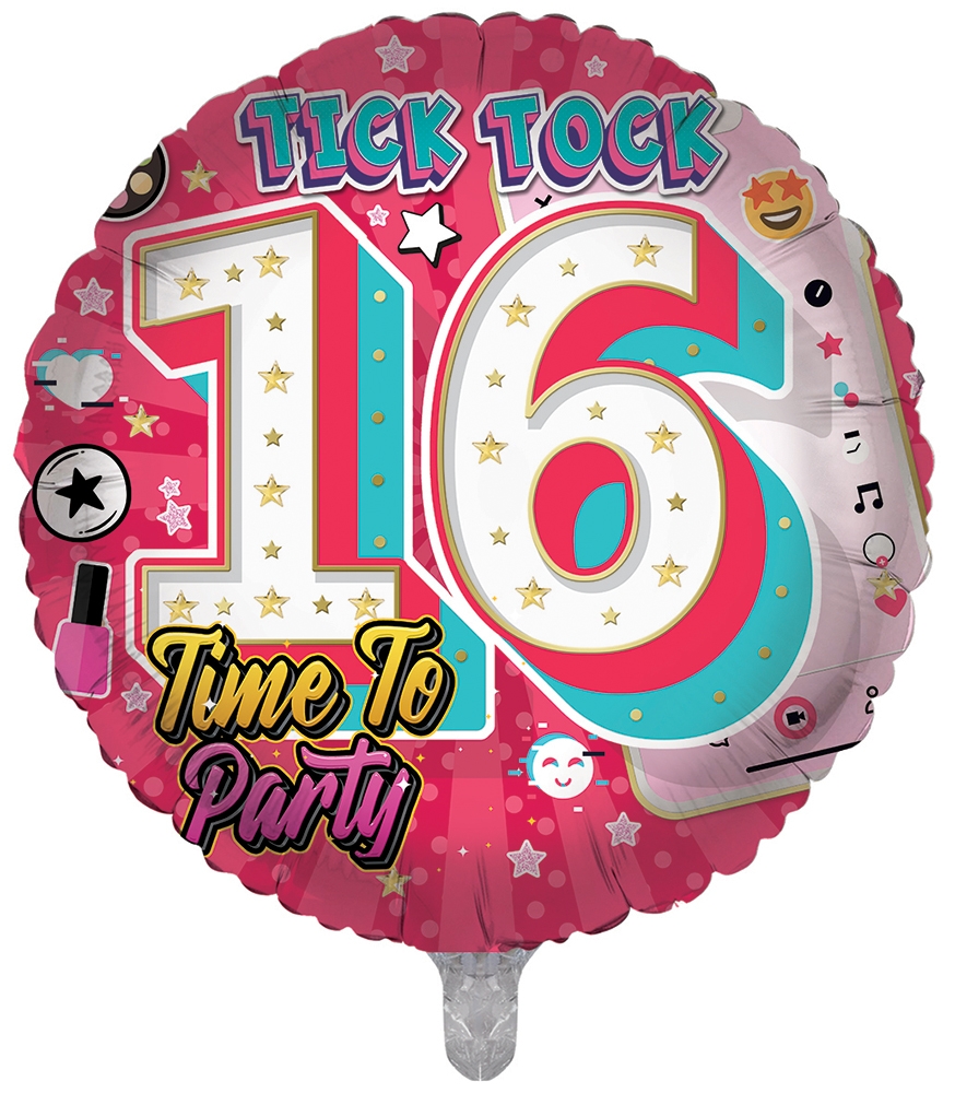 BALLOONS,Age 16 Female (Helium Foil) [Packs Only]