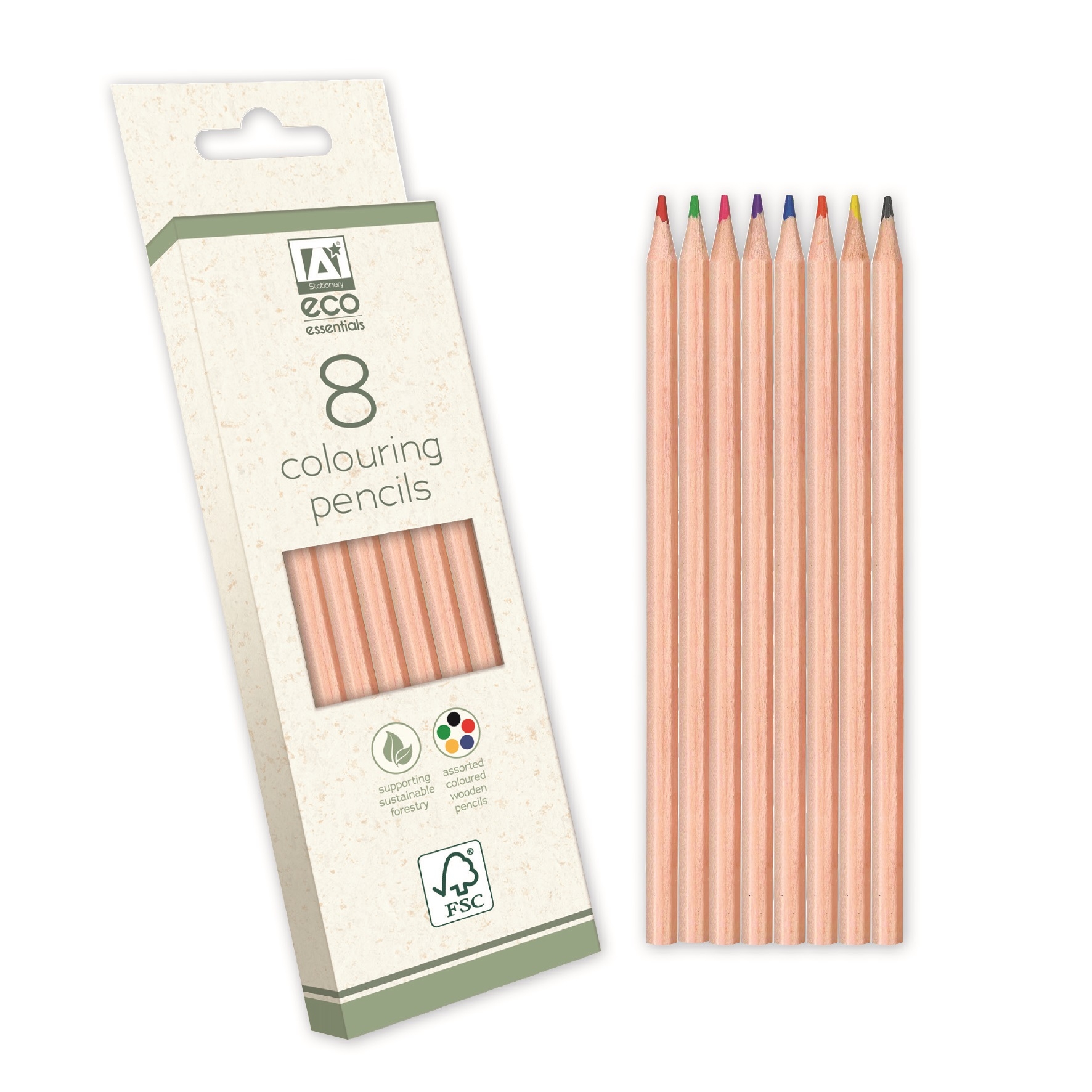 PENCIL,Coloured 8xFL Eco H/pk [Splittable]