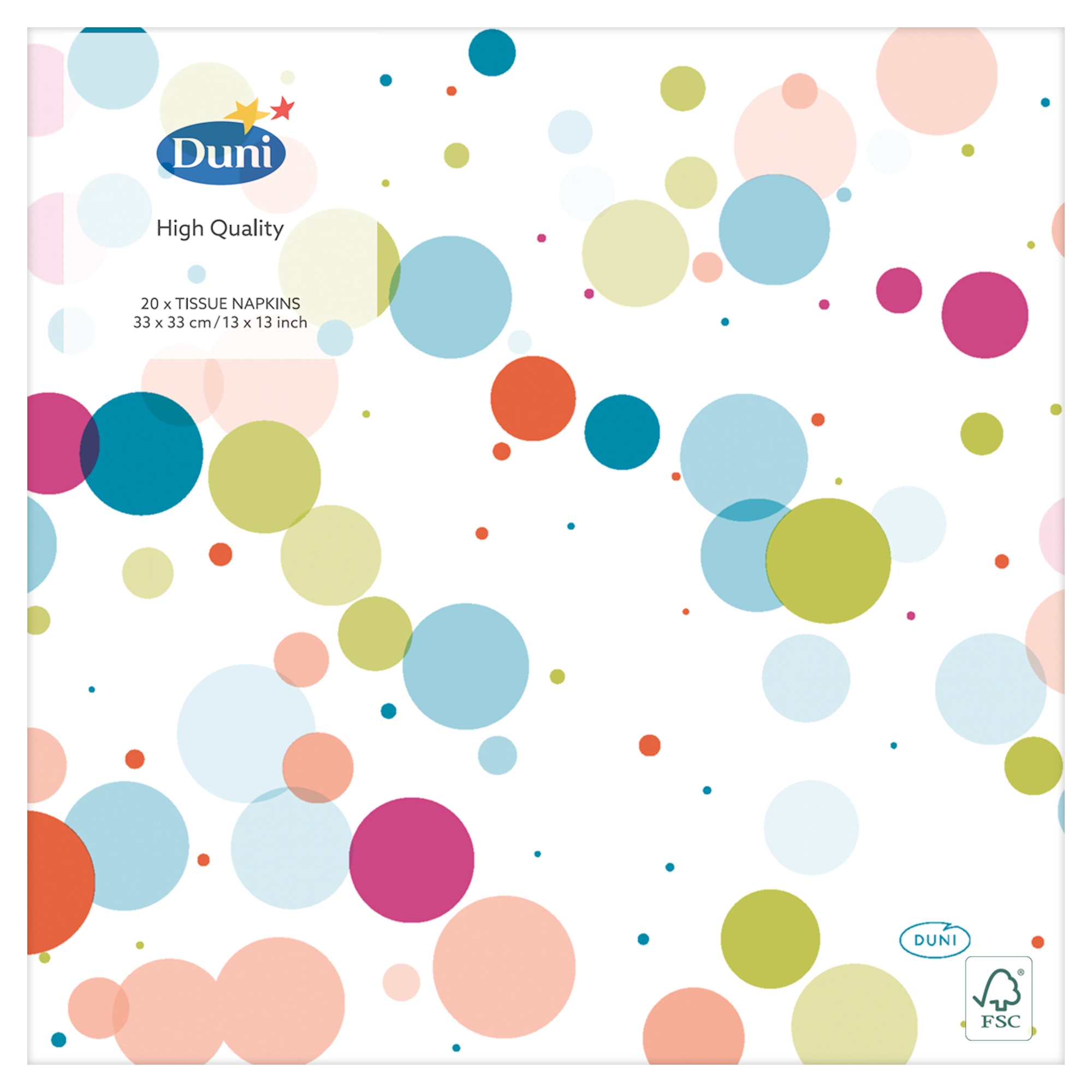 NAPKINS,33cm 3ply Festive Bubbles 20`s [Splittable]