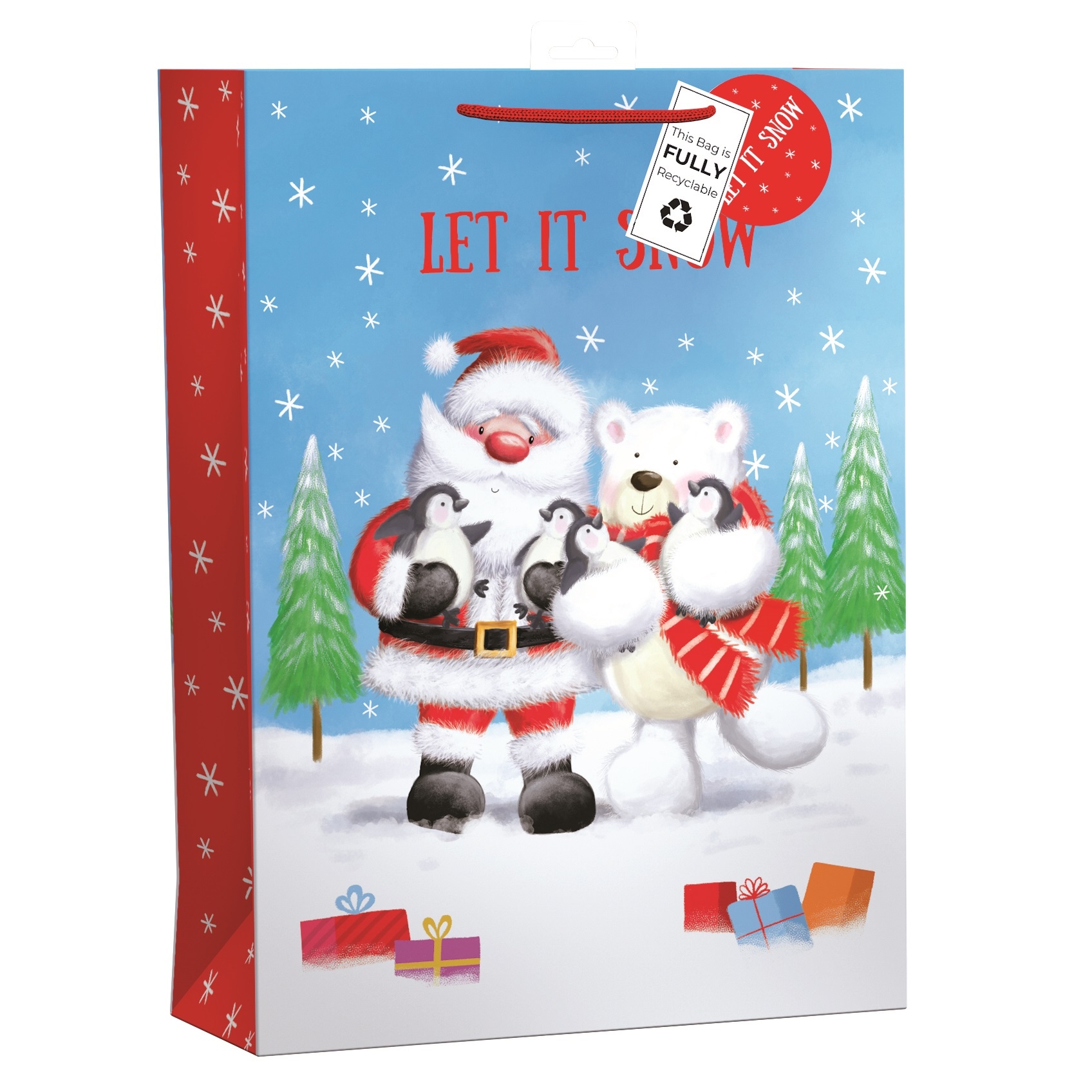 GIFT BAG,Santa & Friends (Extr Large) Recyclable (Was 1.69) [Packs Only]