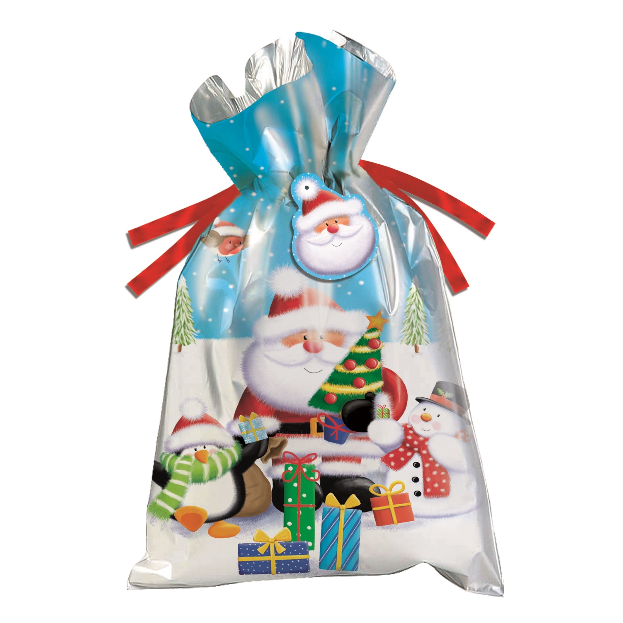 SANTA SACK,Drawstring,Novelty Printed (Jumbo) 46 x 70cm [Splittable]