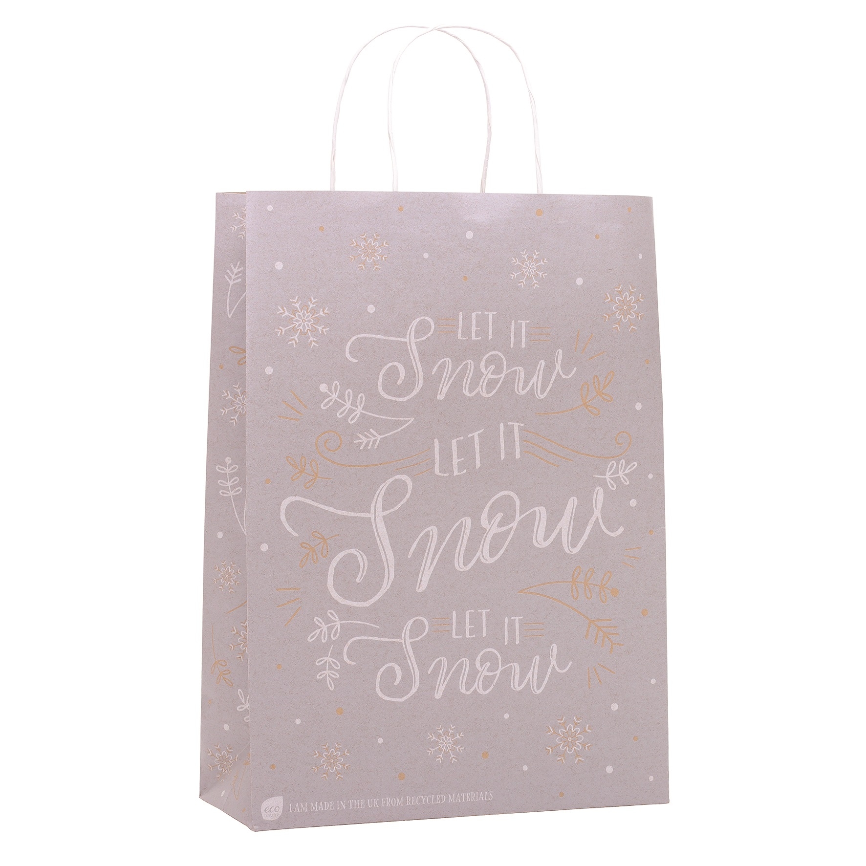 GIFT BAG,Let It Snow (Large) Recylcable (Was 1.59) [Packs Only]