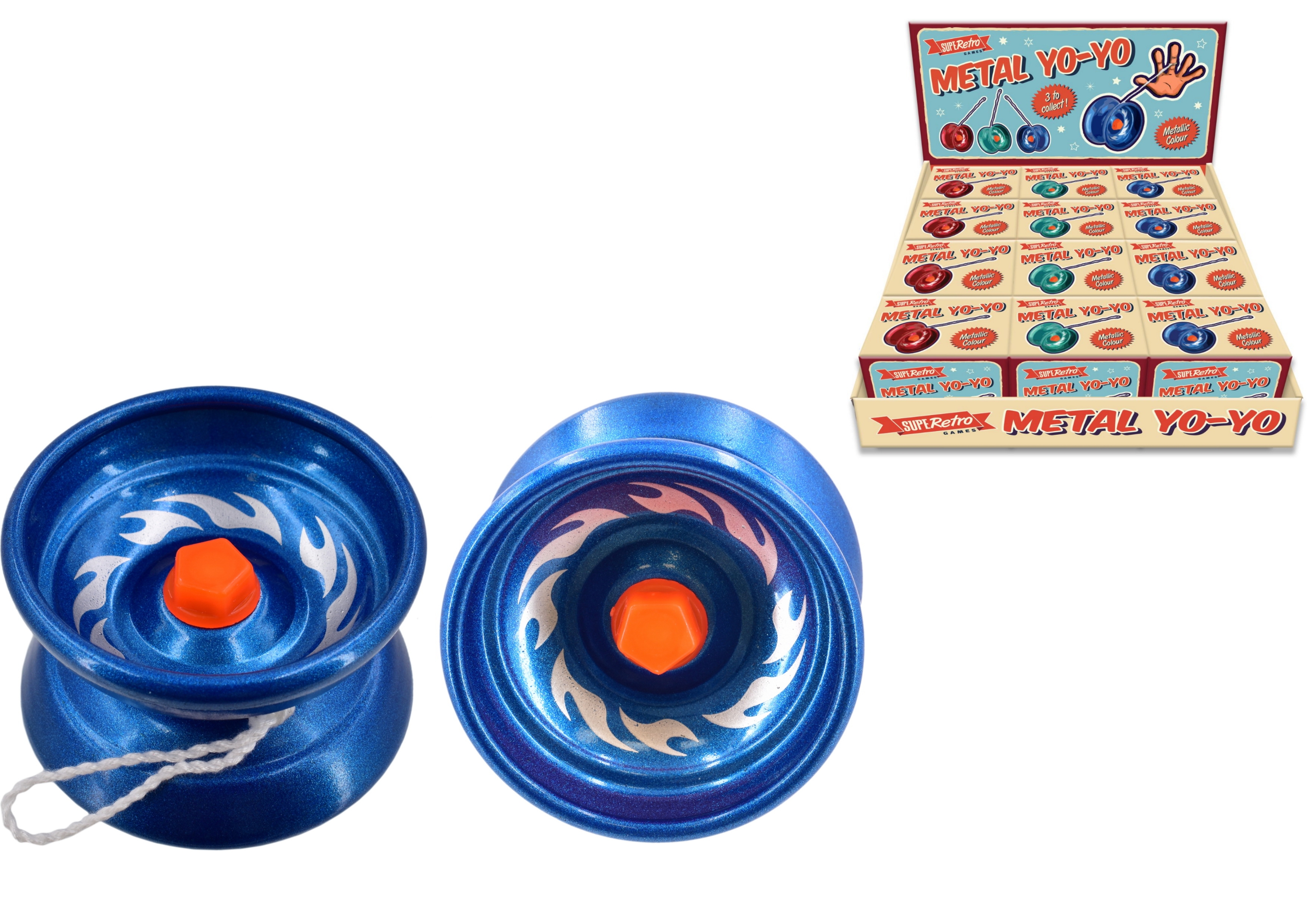 YO-YO, Metal, SUPERETRO Asst Metallic Colours. YoYo [Packs Only]