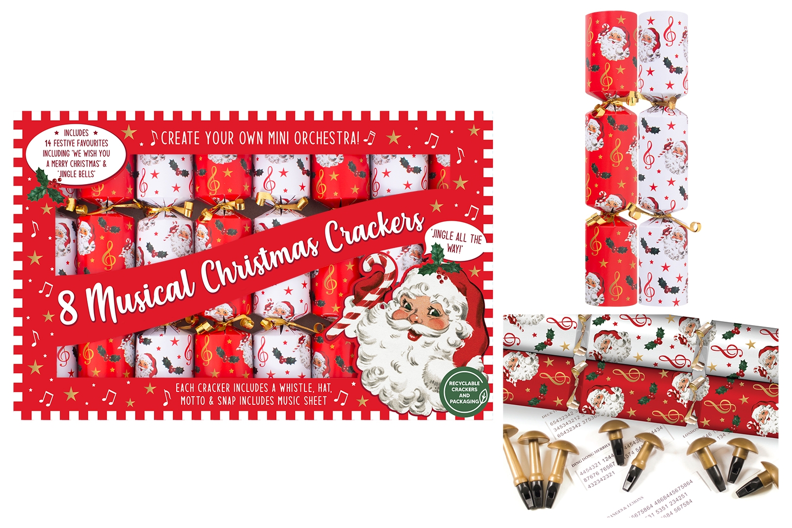 CRACKERS,24cm Musical Whistle 8`s