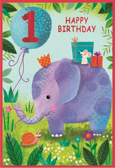 AGE 1 CARDS,Male 6`s Elephant & Mouse