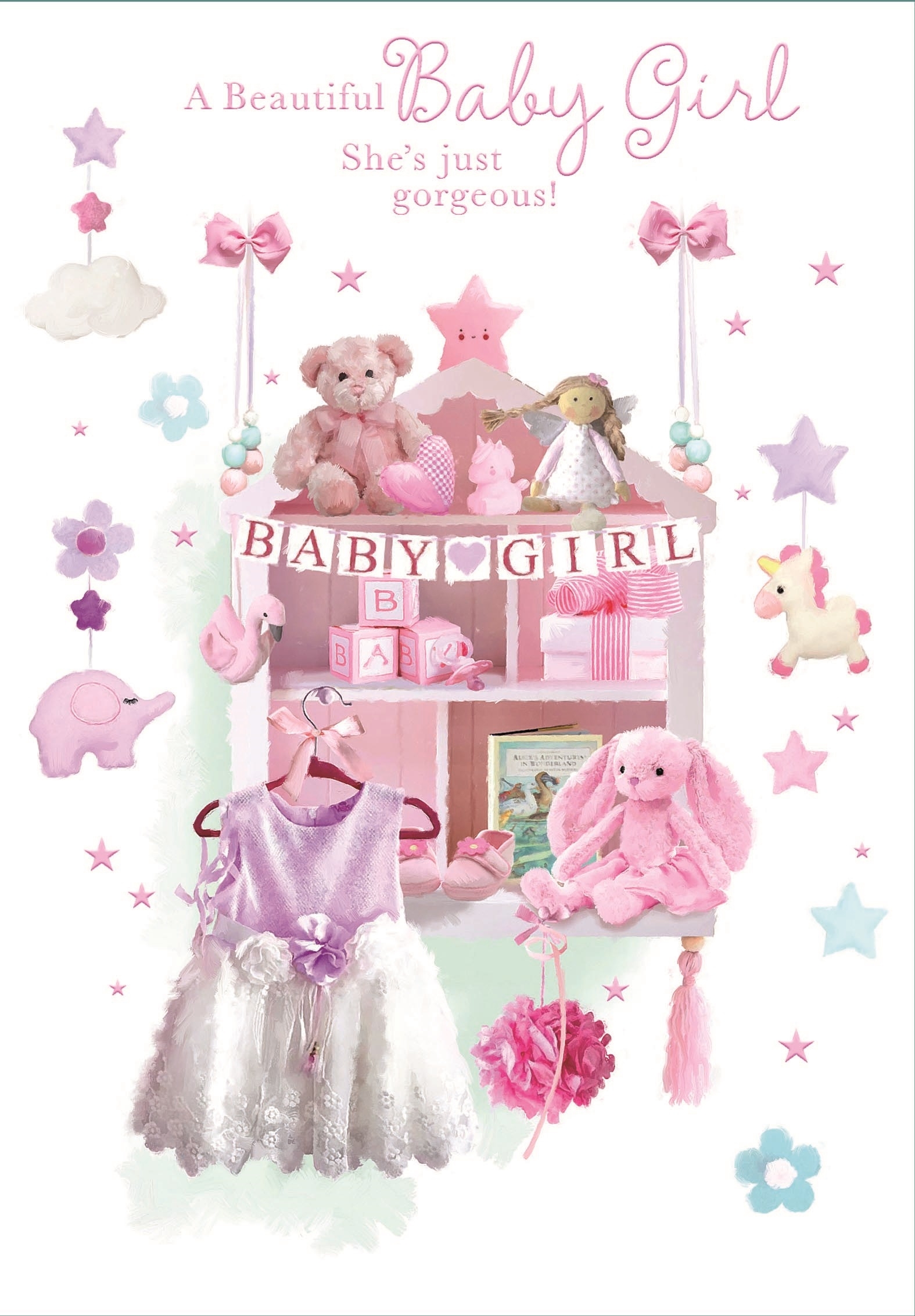 BABY GIRL CONGRATS. CARDS,6`s Nursery Items