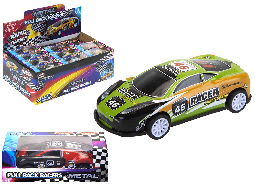 CAR, Pull Back Racer, Metal, 8.5cm Asst Designs CDU [Packs Only]