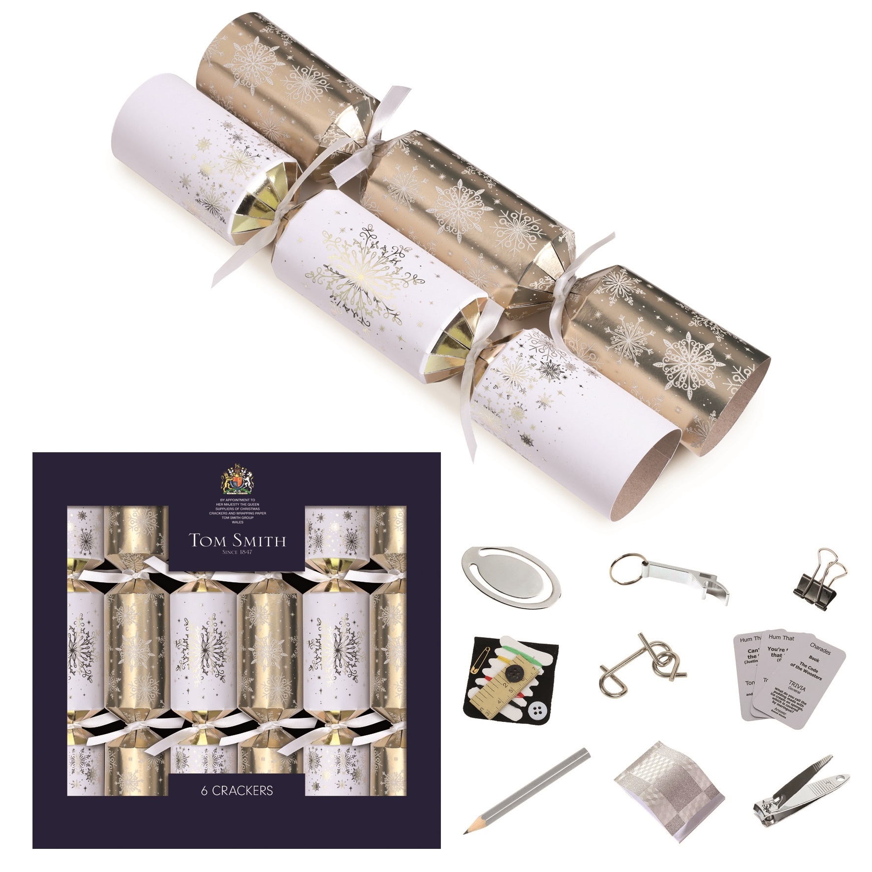 CRACKERS,35cm Gold & Cream 6`s