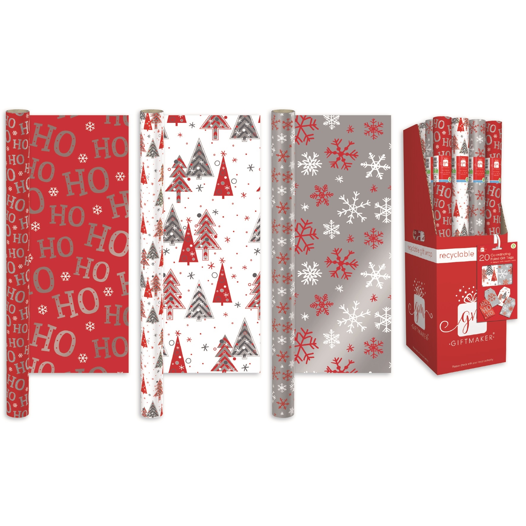 XMAS ROLLWRAP,4m Red & White FDU [Packs Only]