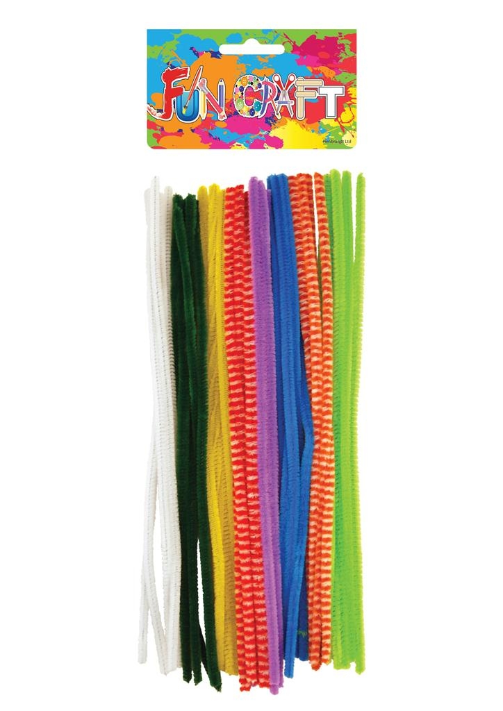 KIDS CRAFT,Chenille Stems Asst Col 30`s (30cm Pipe Cleaners) [Splittable]