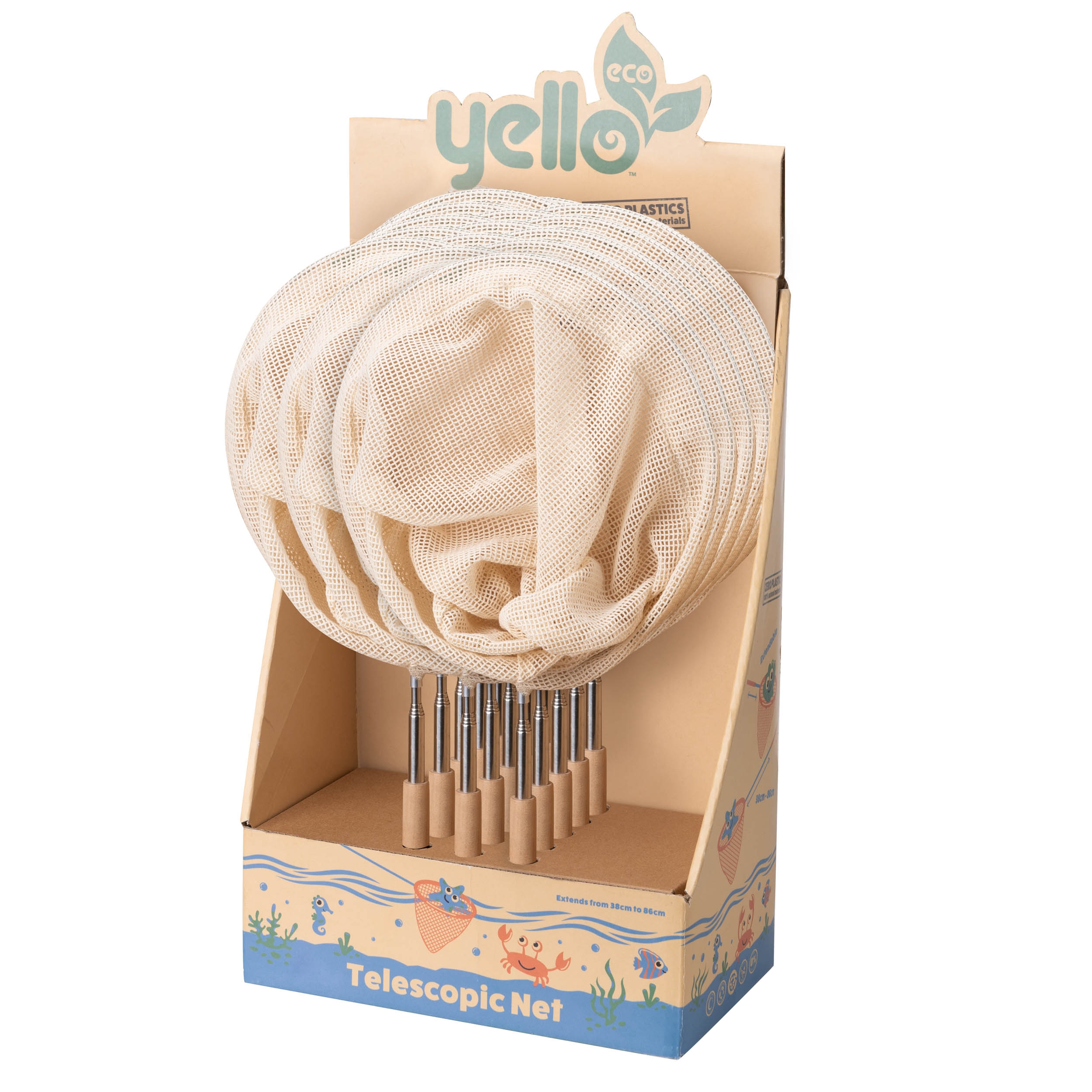 FISHING, SHRIMP NET,Telescopic Eco, Zero Plastic, 20cm Head [Packs Only]