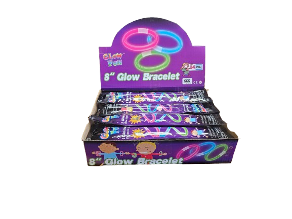 GLOW BRACLET,3`s 20cm, 8in H/pk CDU [Packs Only]