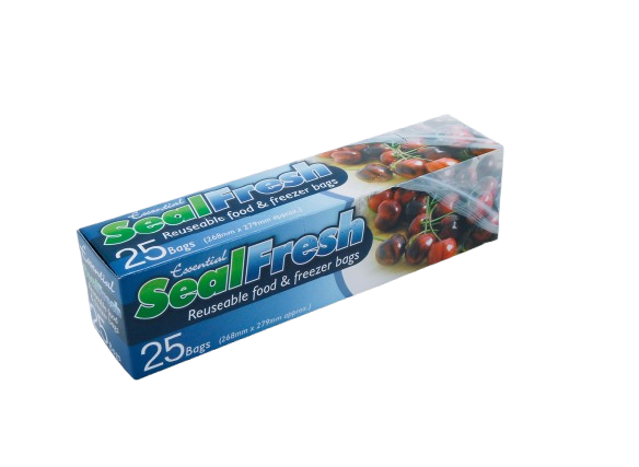 FOOD & FREEZER BAGS 25`s Seal Fresh, 268x279mm Boxed [Splittable]