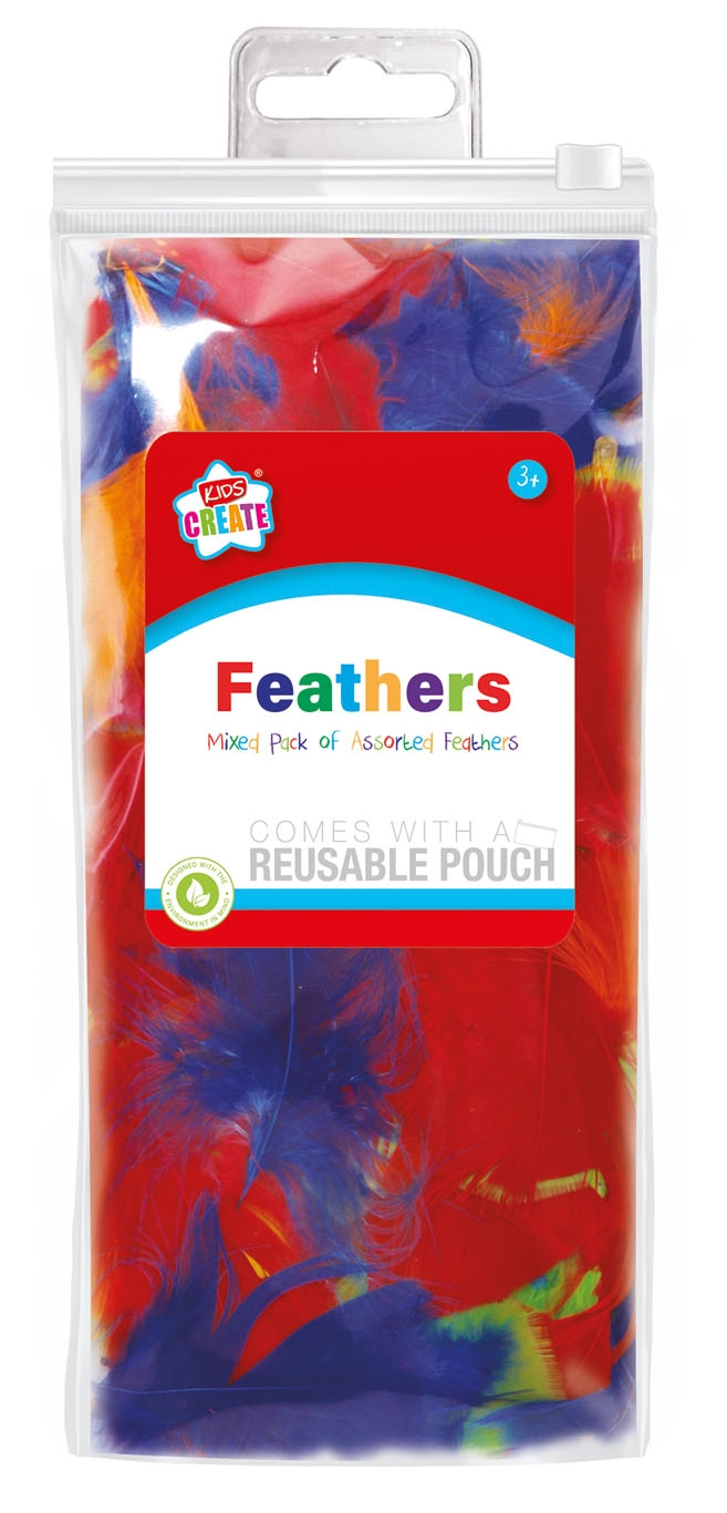 KIDS CRAFT,Feathers Asst.Cols H/pk [Packs Only]