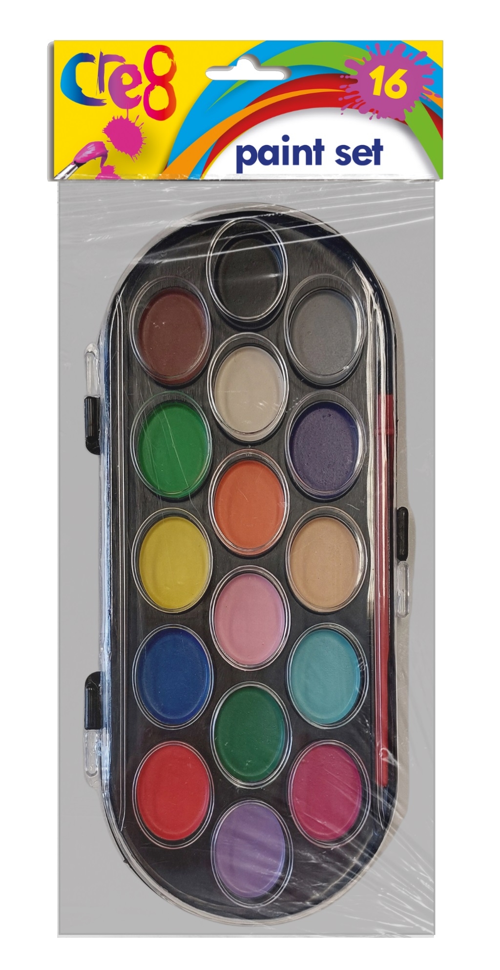 PAINT BOX,16`s + Brush H/pk Cre8 [Packs Only]