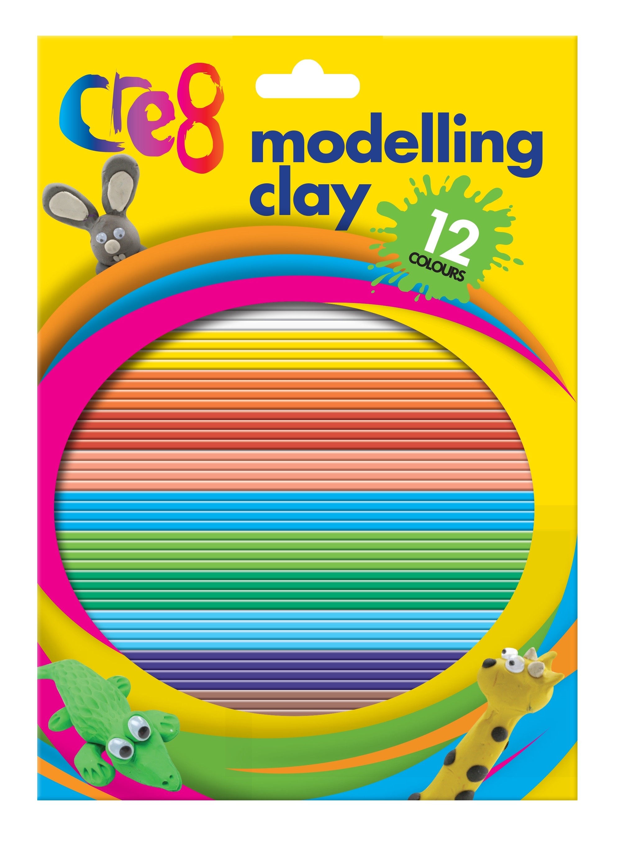 MODELLING CLAY,12 Assorted Colours Cre8 [Packs Only]