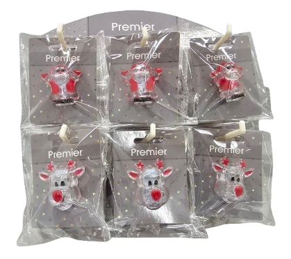 BADGES,Xmas Flashing Assorted CDU [Splittable]