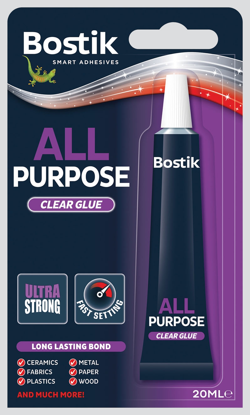 BOSTIK,All Purpose Clear Glue Adhesive 20ml I/cd CDU [Packs Only]