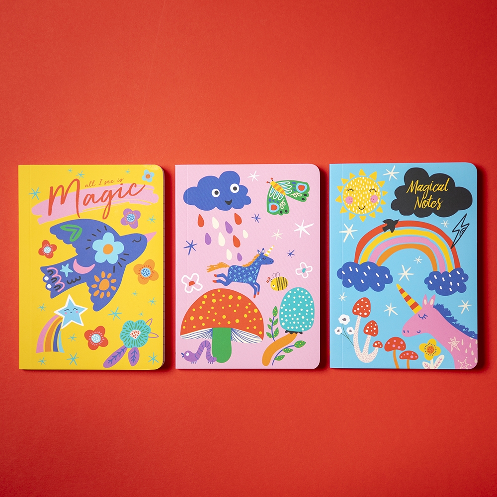 NOTEBOOK,A6 Magical Forest 3`s Casebound Soft Touch 96 page