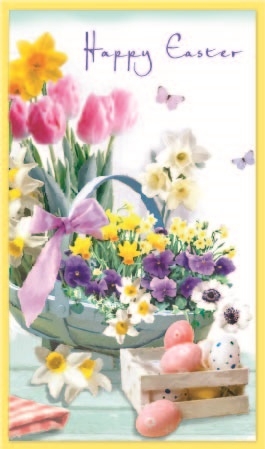 EASTER CARDS,Open 6`s Floral Basket