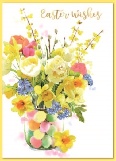 EASTER CARDS,Open 6`s Floral Vase