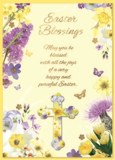EASTER CARDS,Religious 6`s Text & Cross