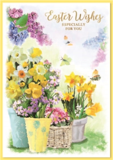 EASTER CARDS,Open 6`s Floral Vases
