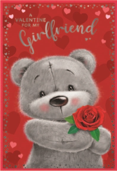 VALENTINE`S CARDS,Girlfriend 6`s Teddy with Rose