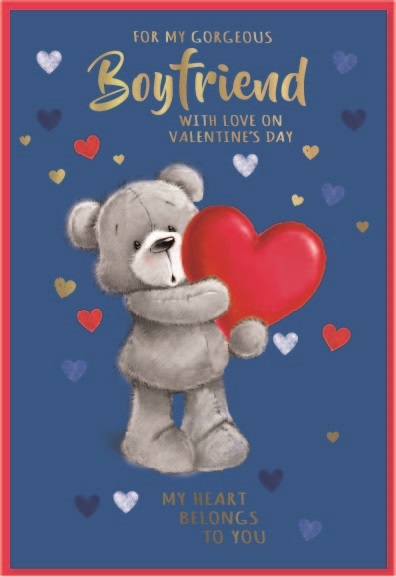 VALENTINE`S CARDS,Boyfriend 6`s Teddy & Hearts