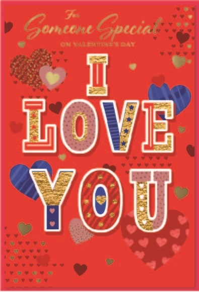 VALENTINE`S CARDS,Someone Special 6`s Text & Hearts