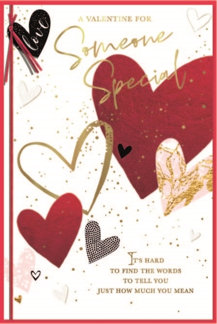 VALENTINE`S CARDS,Someone Special 6`s Coloured Hearts