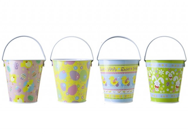 EASTER BUCKET,Tin Printed 4 Assorted [Packs Only]